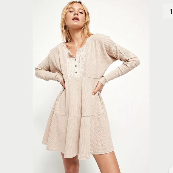 NWT Free People FP One Jolene Mini Dress Sand $128 - Picture 5 of 5